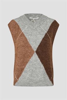 SECOND FEMALE VEST, FORCA KNIT VEST, LIGHT GREY MELANGE